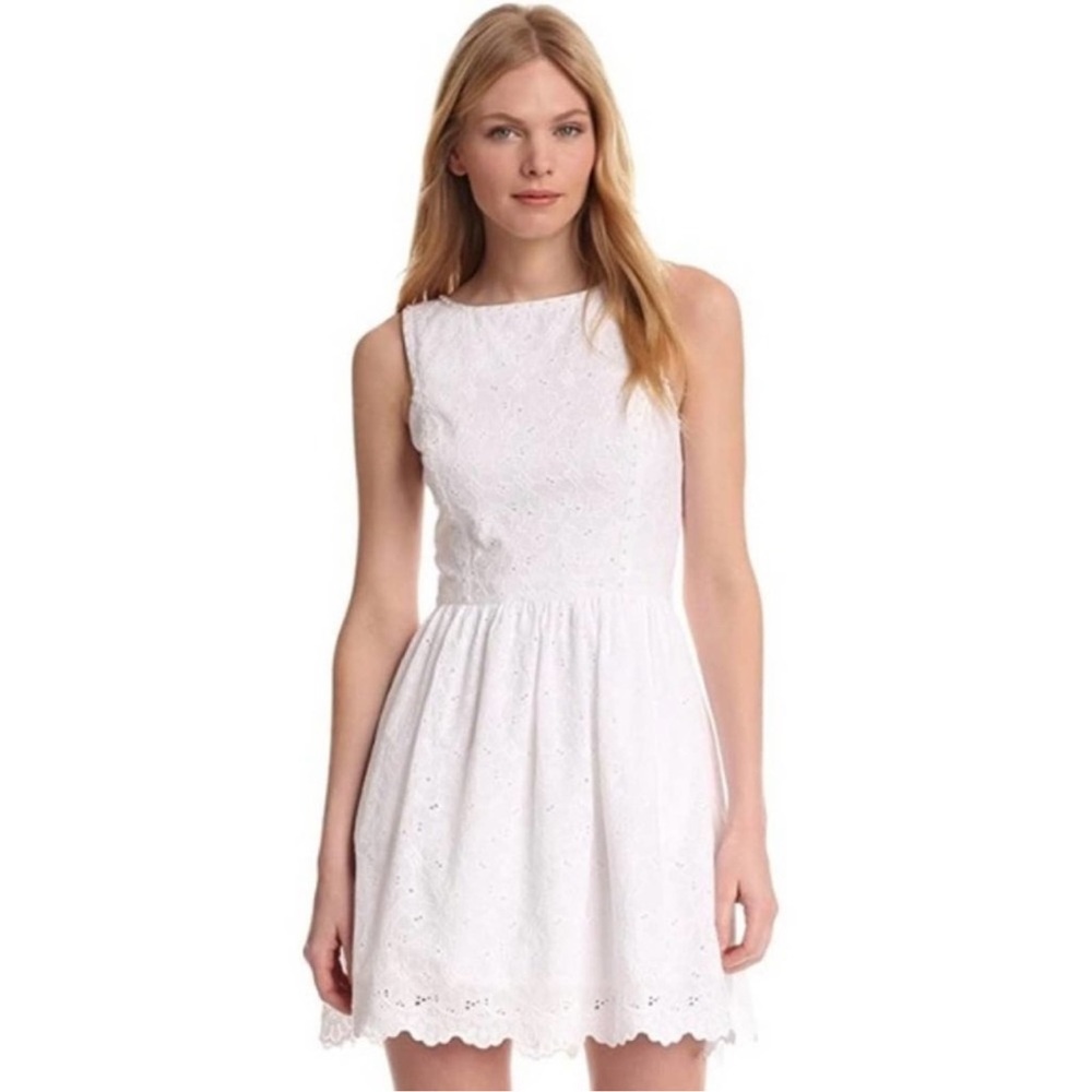 Lily Pulitzer 100% Cotton White Lace Dress Size 8